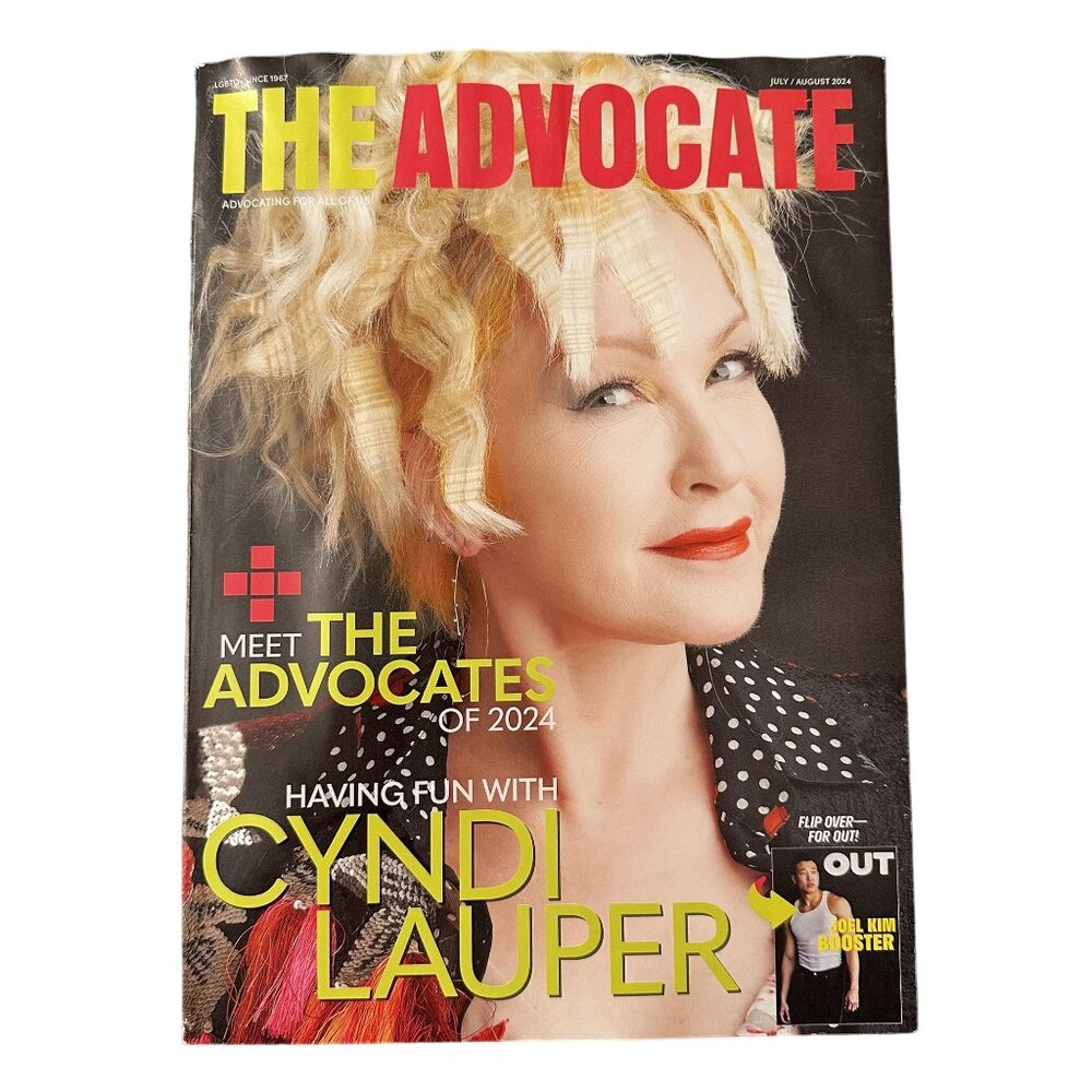 Out Magazine and The Advocate Magazine July August 2024 Cindy Lauper